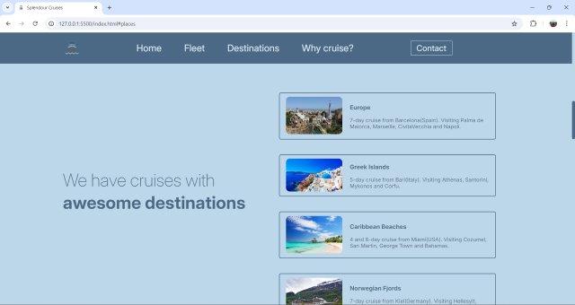 Destinations Page